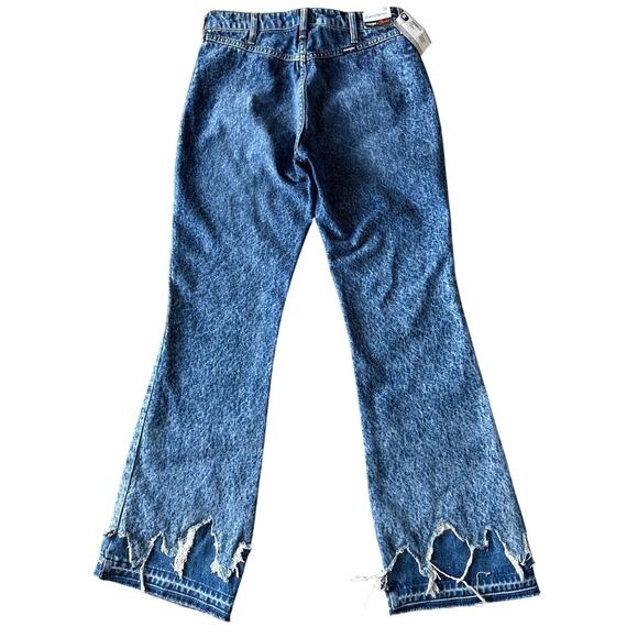 Wrangler Fender Bootcut Jeans 28x32 Double Fly Zipper Pocketless Destressed NEW - Picture 2 of 12